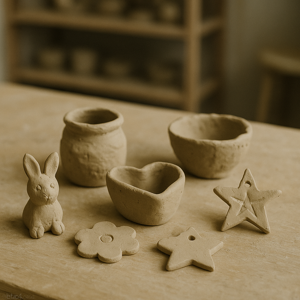 Werkbank, Ton und einfache Werkzeuge – nüchterner Studioblick